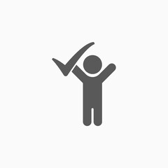 people checkmark, people tick vector illustration