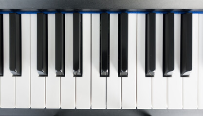 Piano key close up