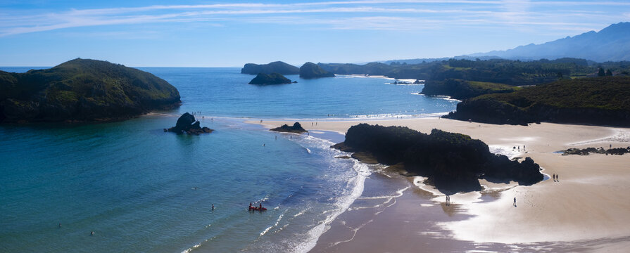 Mar Cantabrico and Borizu beach in Asturias, Spain