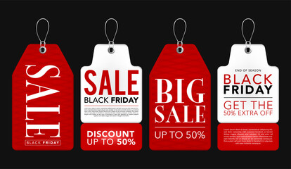 Vector set of illustration black friday sale label tags banner template banner promotion.