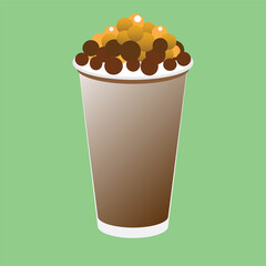 Bubble on chocolate milk tea vector