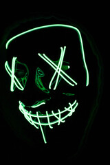 
luminous led green lights mask the purge movie scary halloween parties