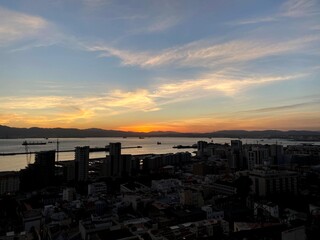 Gibraltar sunset from top hill