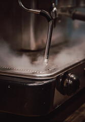steam from coffee machine