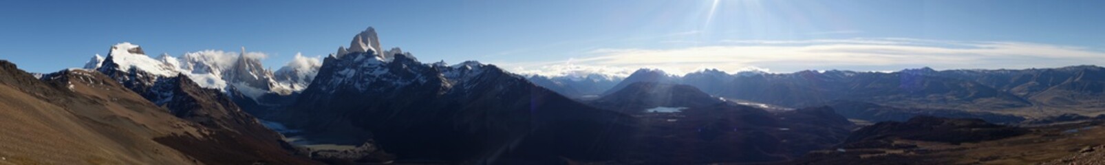 Panoramic view El Chalten mountains