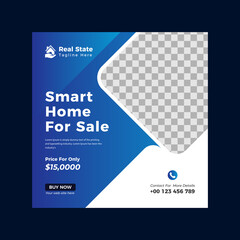 Real estate sale banner square social media, instagram post template design