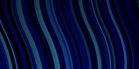 Dark BLUE vector pattern with wry lines. Abstract gradient illustration with wry lines. Smart design for your promotions.