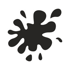 Drop texture isolated on white background. Black ink stain. Splash grunge texture. Vector illustration.