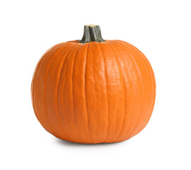 Fresh ripe pumpkin isolated on white. Organic plant