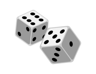 Vector illustration of two white dice