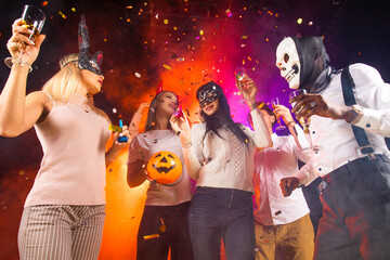 People dancing on Halloween party