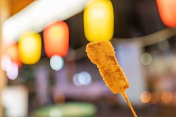 串カツ（豚肉）と提灯