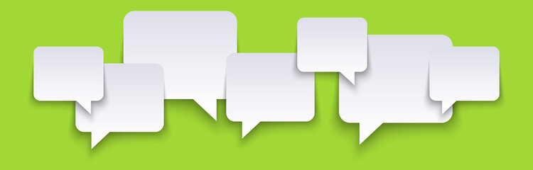 speech bubbles row with free space