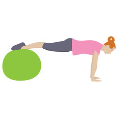 
Workout exercise flat icon, fitness ball 
