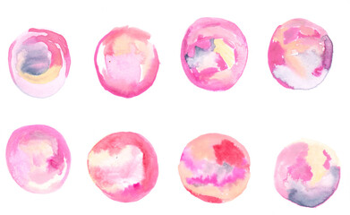 hand paint watercolor circle spots