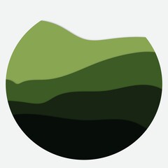 Obraz premium Green ellipse illustration in cut paper style 