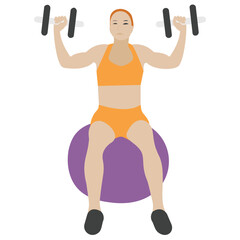 
Dumbbells exercise flat icon design, bicep muscles 
