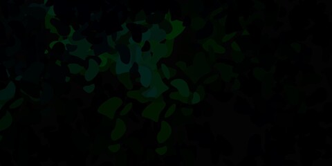 Dark green vector texture with memphis shapes.