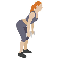 
Dumbbells exercise flat icon design, bicep muscles 
