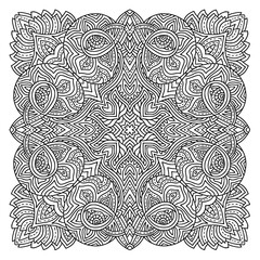 Mandala coloring book page. Carpet design.