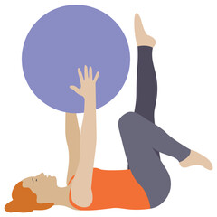 
Flat icon design of ball exercise 
