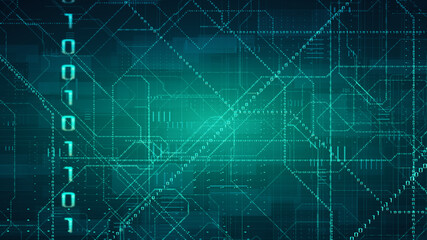 Fototapeta premium Glowing Circuit Network. Big Data Concept