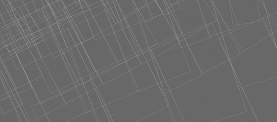 Beautiful abstract lines in white square and rectangular shapes on dark grey background for modern geometric pattern Cool banner on page and cover