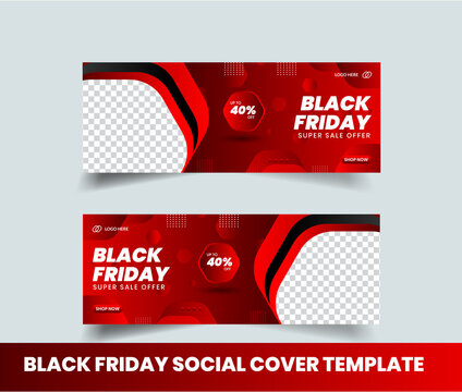 Editable Fashion Sale  Facebook Cover Design For Black Friday.  Balck Friday Sale Social Media Banner Design Template. 