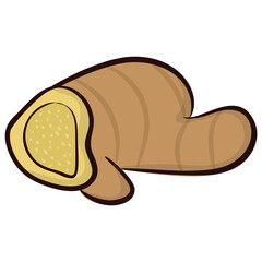 Obraz premium Ginger vegetable, spice icon 