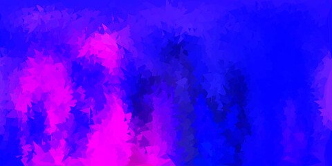 Fototapeta na wymiar Dark pink, blue vector triangle mosaic wallpaper.