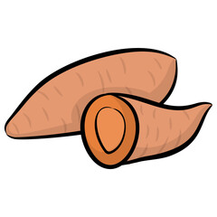 
Hand drawn icon of sweet potato
