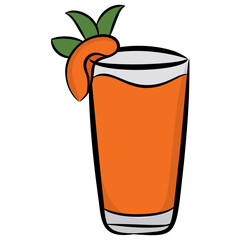 
A glass of fizzy drink, tropical juice icon 
