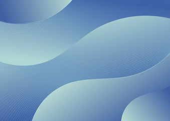 Abstract blue gradient wave shape background with lines