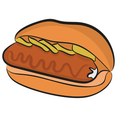 
Hot dog sandwich icon vector
