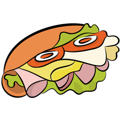 
Hot dog sandwich icon vector
