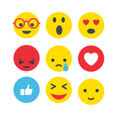 
Emoticons flat illustration 
