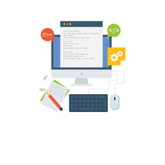 
Web page with coding, program coding illustration
