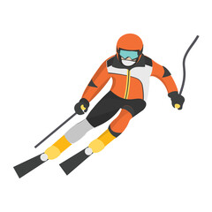 
Downhill skiing icon, winter sports
