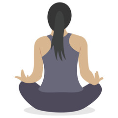 
Lady in buddha pose, yoga flat icon 
