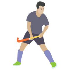 
Flat icon of baseball player 
