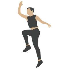 
Girl doing dance moves flat icon 
