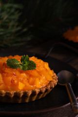 Peach tart with cottage cheese