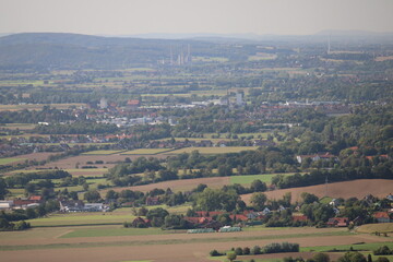 countryside with villages and industry in a panoramic sight