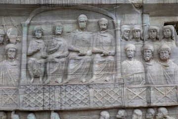 Marble Relief of the Rod of Asclepius, an Ancient Greek , at Ephesus, Turkey