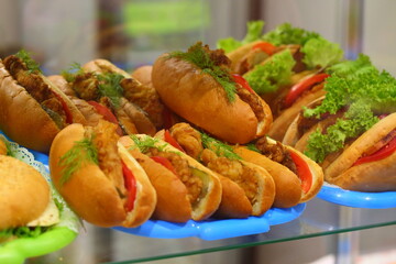 hamburger with meat and herbs