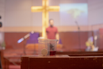 Communion New Normal Style - In One Time Use Containers To Protect People From The Pandemic COVID-19