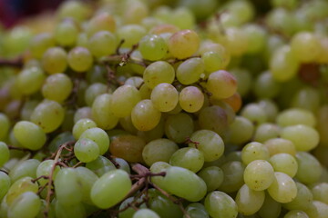 Grapes on the counter in the store. Farmers fair