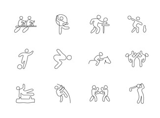 sport doodles isolated on white. sport icon set for web design, user interface, mobile apps and print