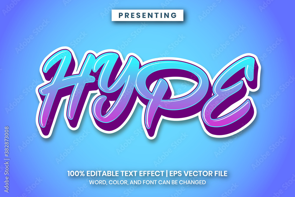 Poster vibrant color script font editable text effect