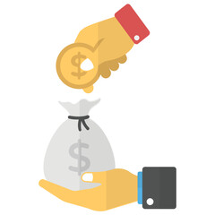 
Savings in money sack
